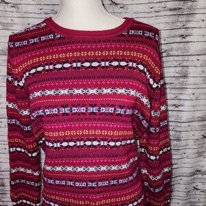 90s Vintage 100% Cotton G.H. Bass & Co. Fair isle Pattern Cotton Sweater